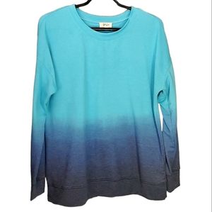 Style & Co. Blue Ombre Oversized Long Sleeve Sweater, Size Medium